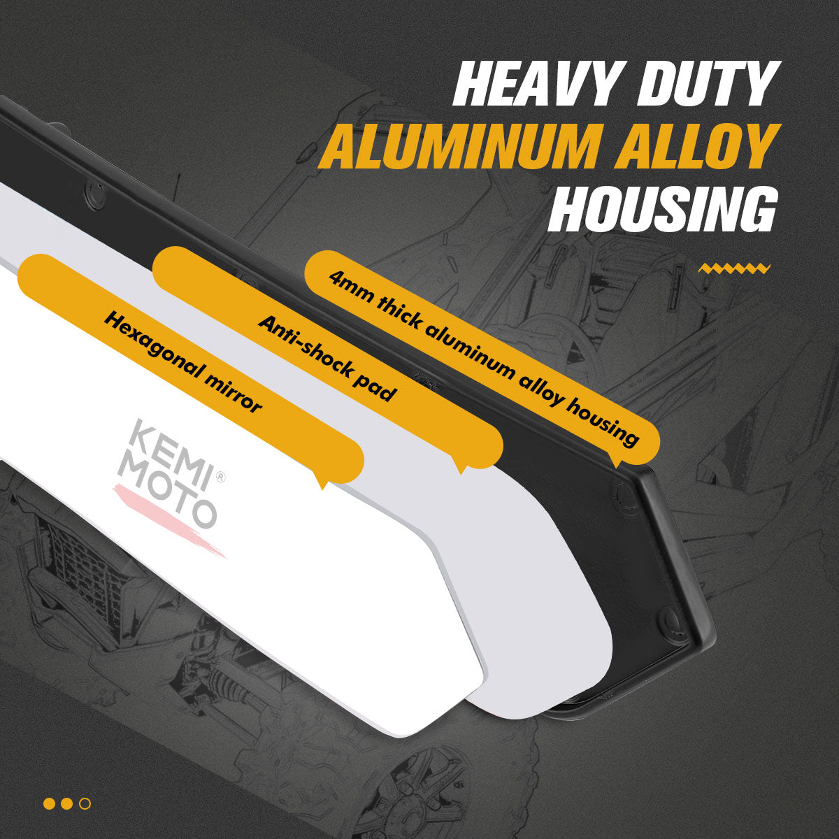 UTV Rear View Mirror Center Mirrors Set 1.75 - 2 Adjustable UTV Rear View Mirror Center Mirrors Set 1.75 - 2 Adjustable