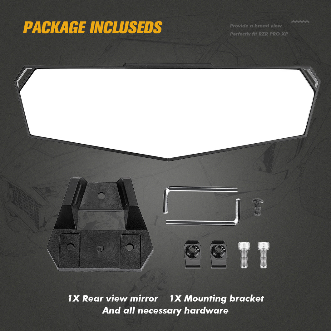 Convex Rear View Center Mirror Compatible with Polaris RZR PRO XP 4 Premium 2020 2883763